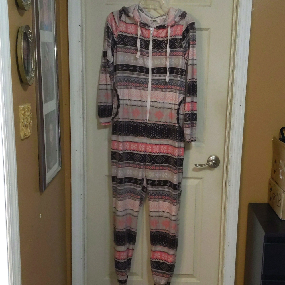 Weekend edition zip up hooded onesie size XL